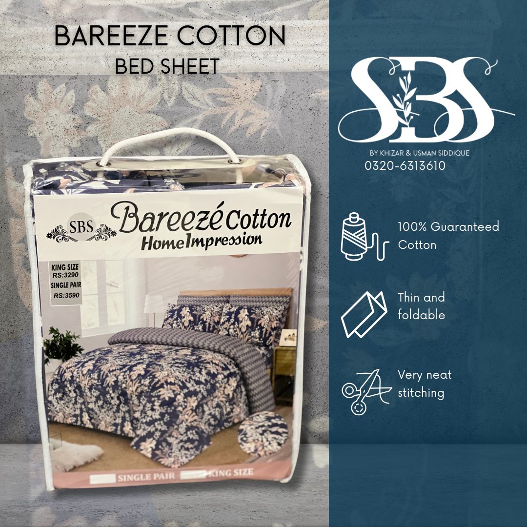 Bareeze Cotton Bedsheet